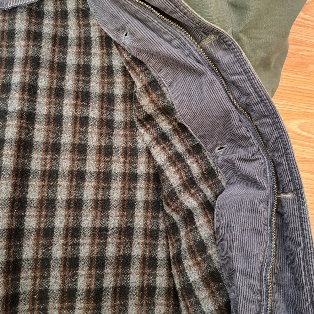 COLUMBIA Vintage Canvas Corduroy Collar Double Layered 2 Seasons Jacket Size S - Picture 10 of 12